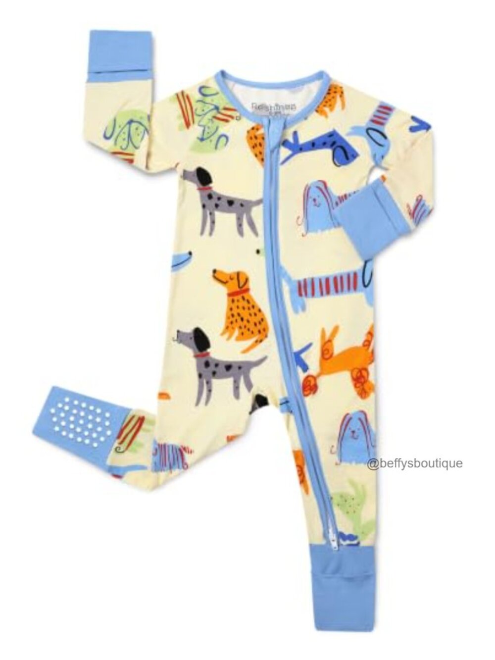 Bamboo Viscose Baby Footie Pajama Zipper Sleeper Fold-Over Mittens